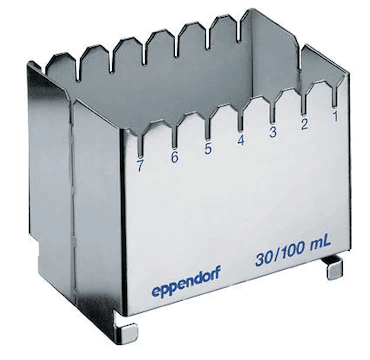 德國艾本德（Eppendorf）ReservoirRack,用于存放10mL、30mL和100mL試劑槽。最多可以放置7個試劑槽模塊或試劑槽
