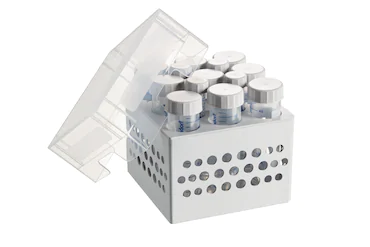 艾本德儲(chǔ)存盒 3 × 3, 可放置 9  個(gè) 50  mL 試管和 4  個(gè) 15  mL 試管，2  件，高 127  mm，5  英寸，聚丙烯材料，可耐受最低 -86  °C，高溫高壓滅菌，帶蓋子